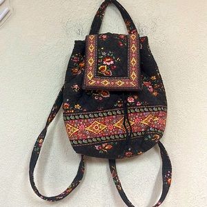Vera Bradley Black Floral Backpack